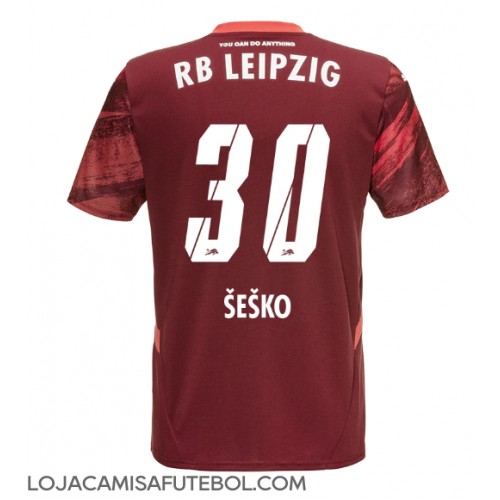 Camisa de Futebol RB Leipzig Benjamin Sesko #30 Equipamento Secundário 2024-25 Manga Curta